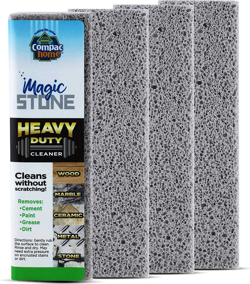 COMPAC HOME MagicStone Heavy Duty Cleaning Stick Easily ScrubsRemoves Paint Cement Encrusted Dirt Rust Grease From Wood Stone Ceramic Floor Tiles Cleaning Block 4 Count